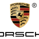 A logo of porsche is shown.