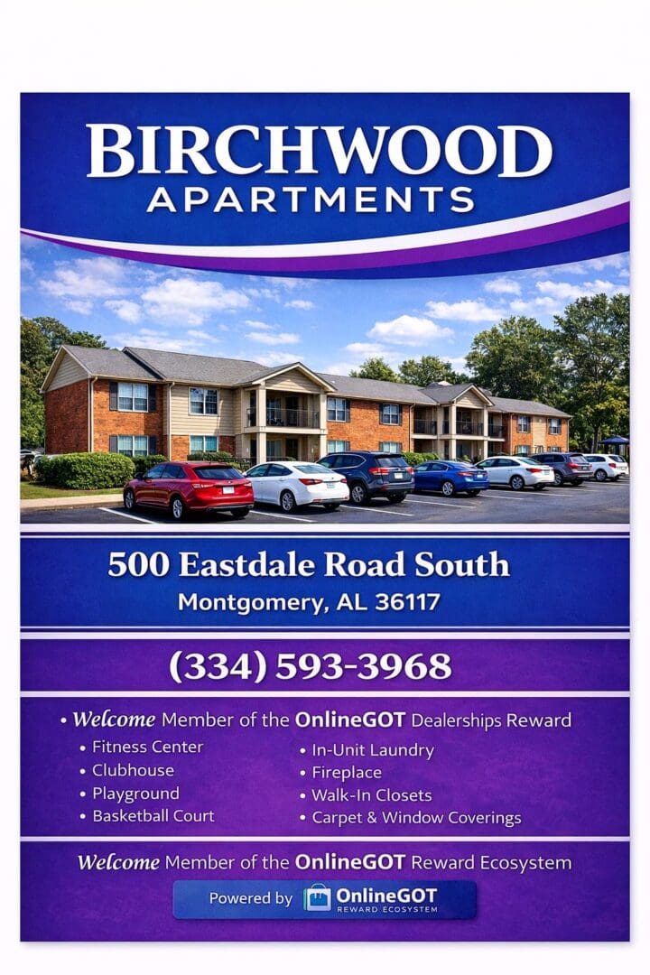 Brightwood Apartments advertisement with amenities listed.