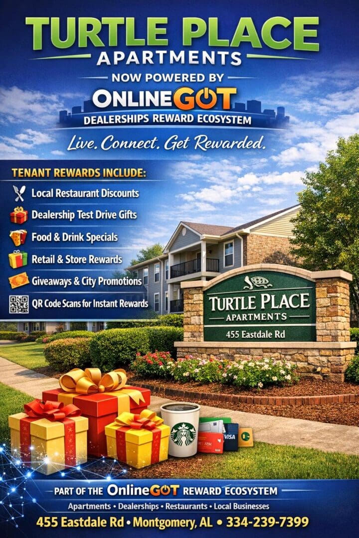 Vacation rental promotion with festive holiday gifts and a cozy house.